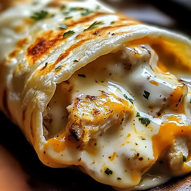 Cheesy Garlic Chicken Wraps