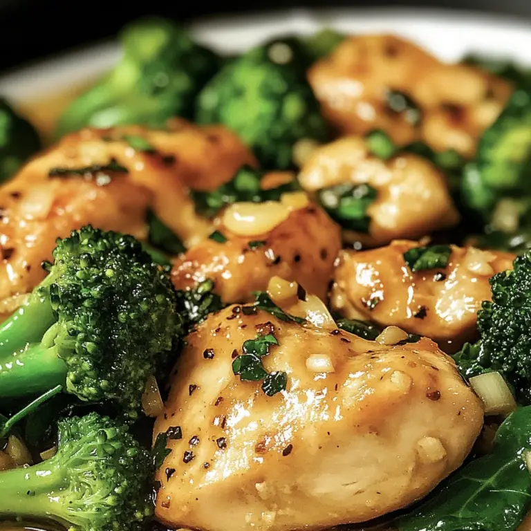 Garlic Chicken with Broccoli and Spinach