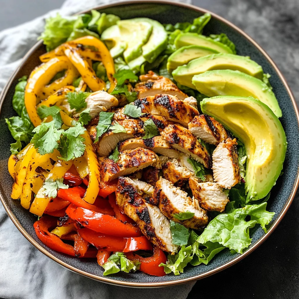 Grilled Chili Lime Chicken Fajita Salad