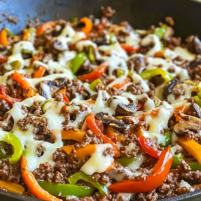Ground Beef Philly Cheesesteak Recipe (Keto)
