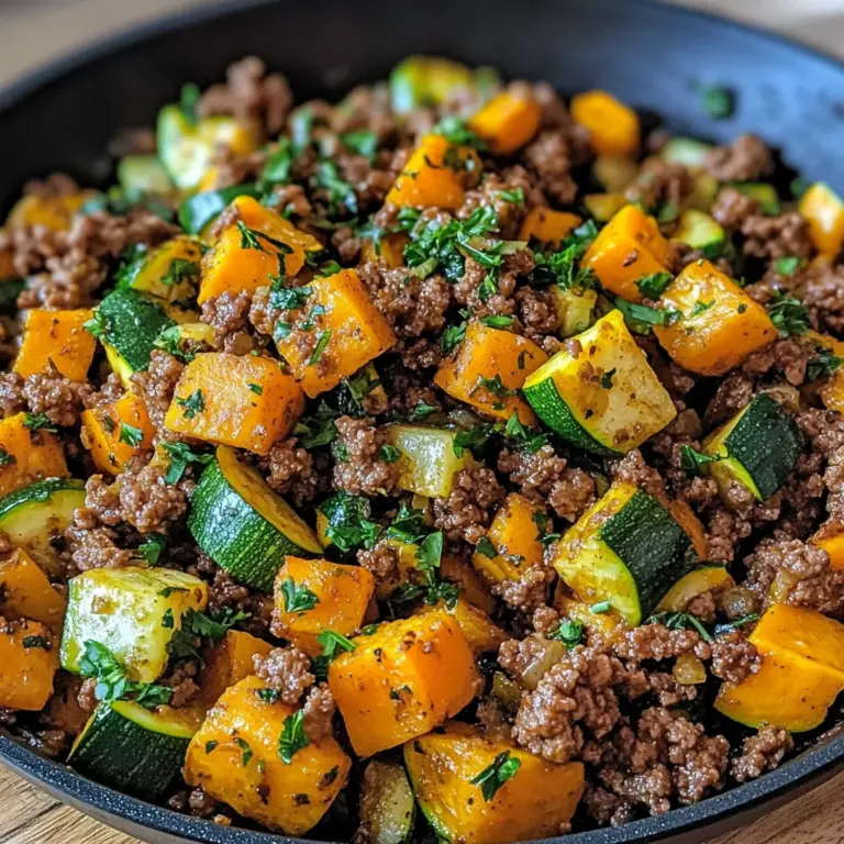 Ground Beef Zucchini Sweet Potato Skillet