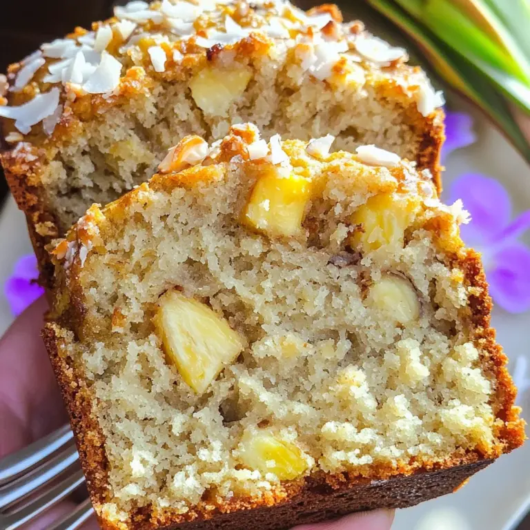 Hawaiian Banana Bread with Pineapple, Coconut & Macadamia Nuts