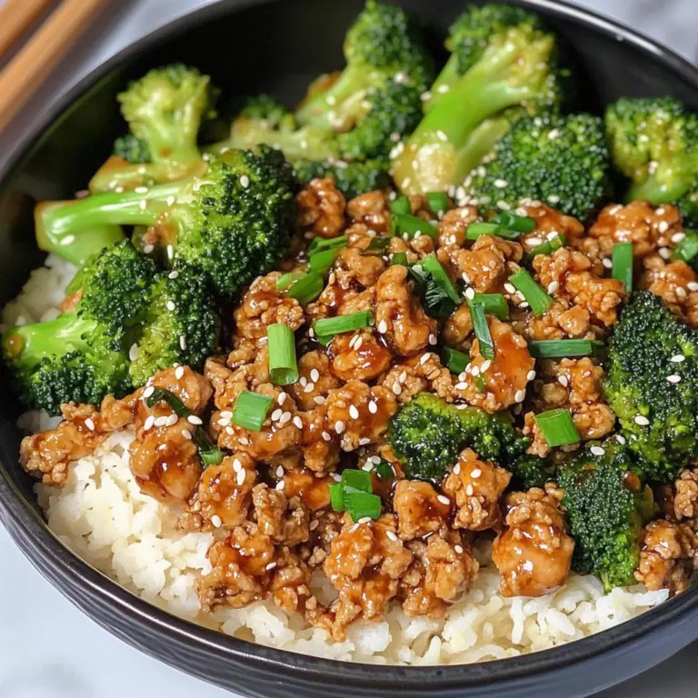Honey Sriracha Ground Chicken and Broccoli