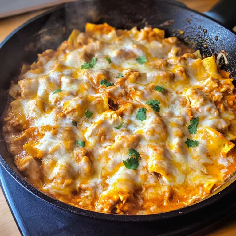 One Pot Low Carb Chicken Enchilada Skillet
