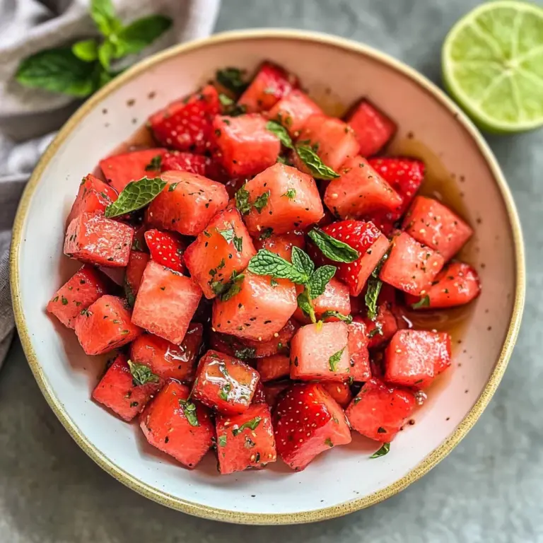 Strawberry Watermelon Salad with Honey-Lime Vinaigrette