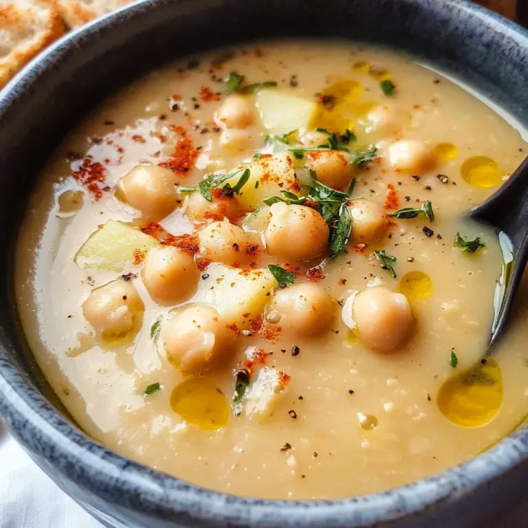 Vegan Garlic Chickpea Soup