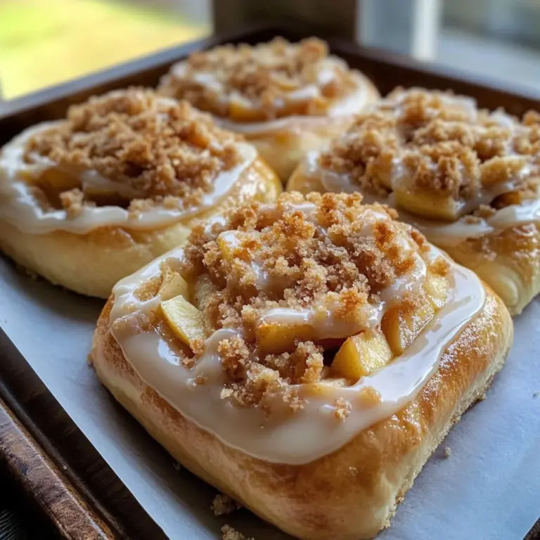 Apple Cheesecake Buns with Crumble Topping & Sweet Glaze