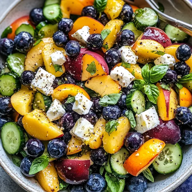 Blueberry Peach Feta Salad
