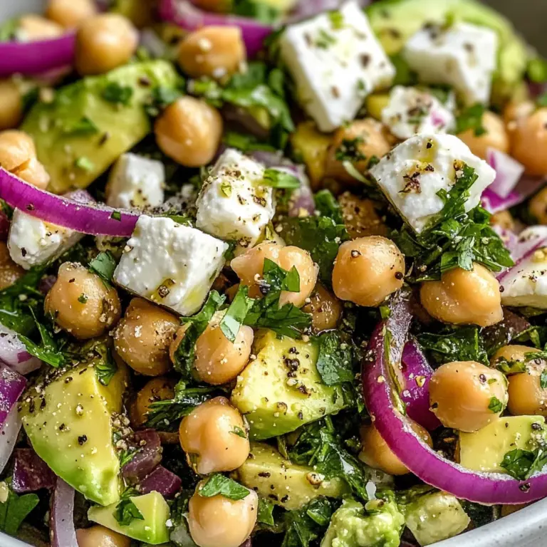 Chickpea Feta Avocado Salad