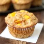 Healthy Honey Peach Muffins