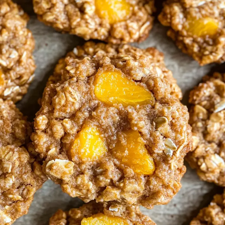 Healthy Peach Oatmeal Breakfast Cookies