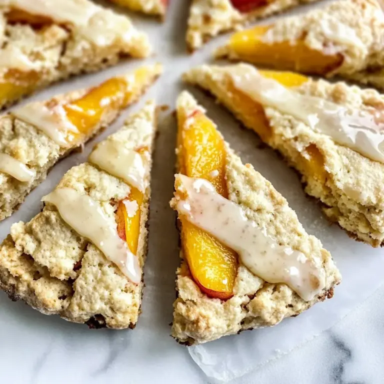 Peach Scones with Honey Vanilla Glaze