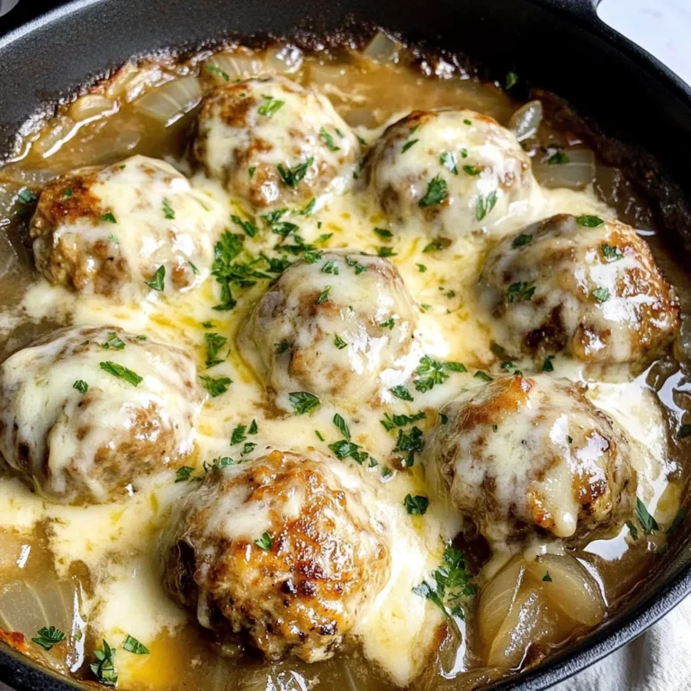 French Onion Chicken Meatballs