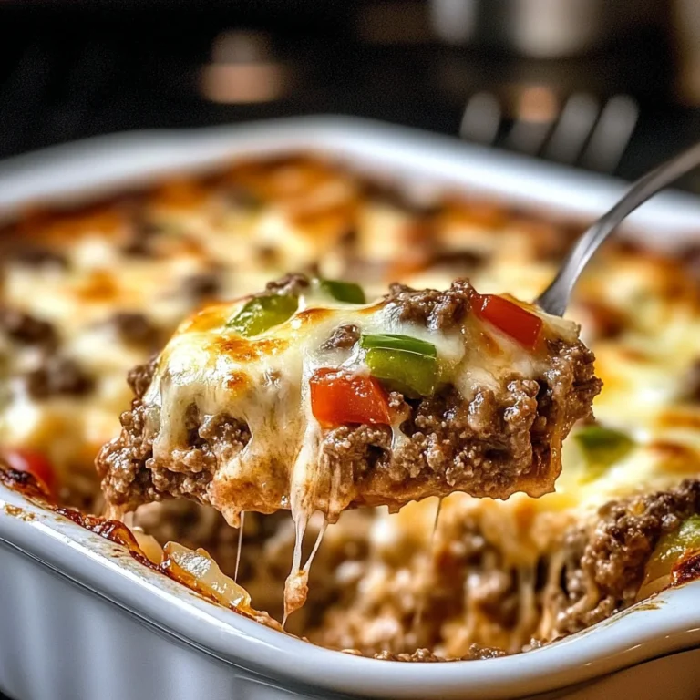 Low Carb Philly Cheesesteak Casserole