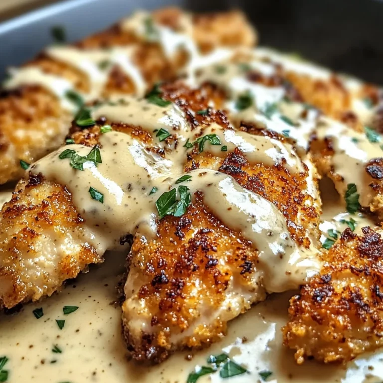 Parmesan Crusted Chicken with Creamy Garlic Sauce