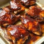 Caramelized BBQ Chicken Thighs in the Oven