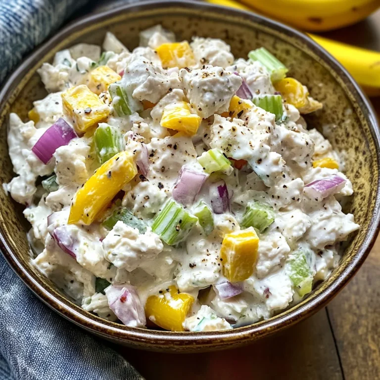 Cottage Cheese Chicken Salad with Banana Peppers