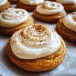 Pumpkin Sugar Cookies with Cream Cheese Frosting