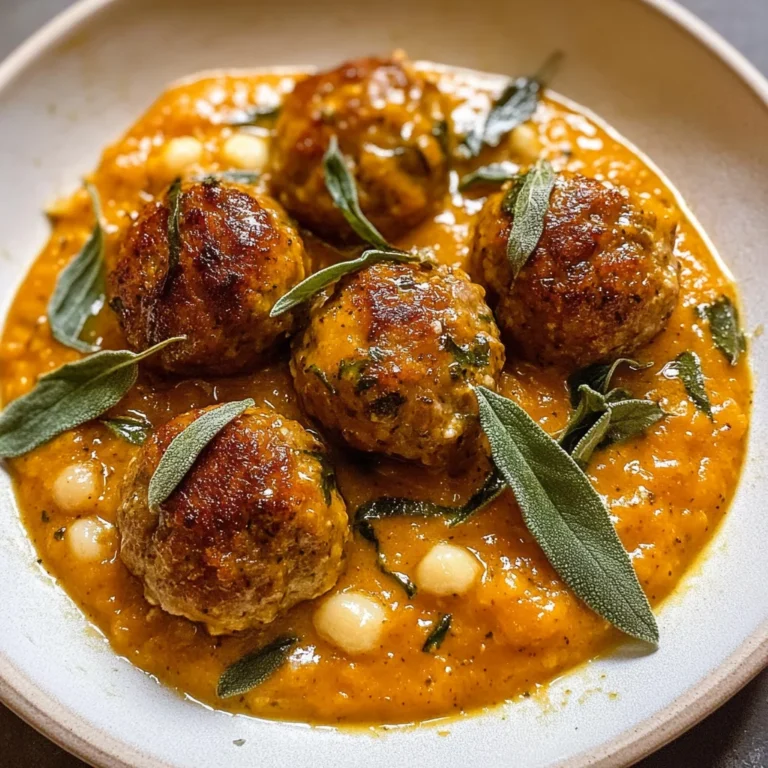 Turkey Meatballs in Pumpkin Sage Sauce