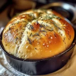 Rustic No-Knead Rosemary Garlic Bread