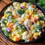 Creamy Broccoli Cauliflower Corn Salad