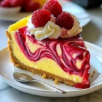 Luscious Lemon Raspberry Swirl Cheesecake