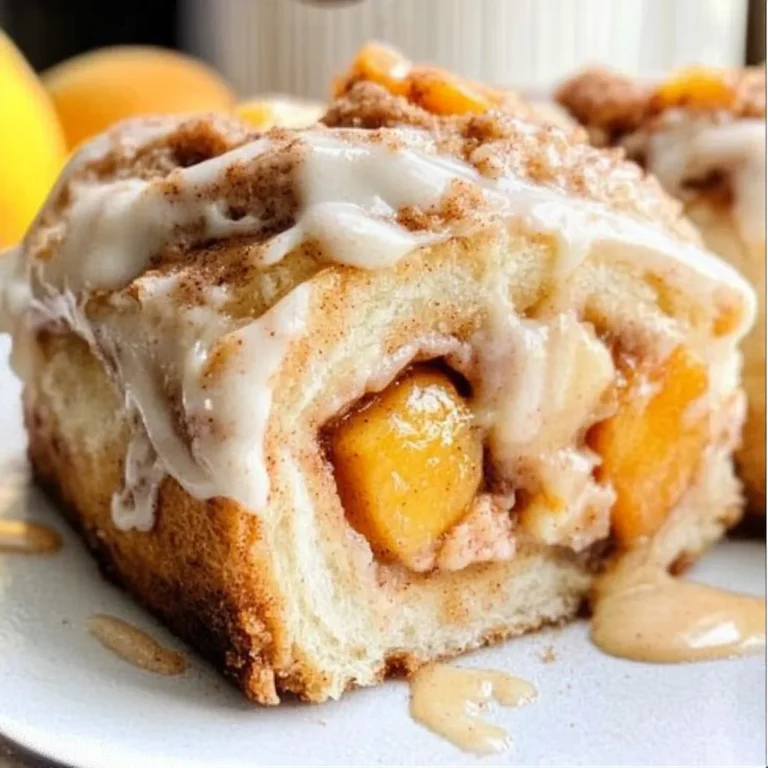 Peach Cobbler Cinnamon Rolls